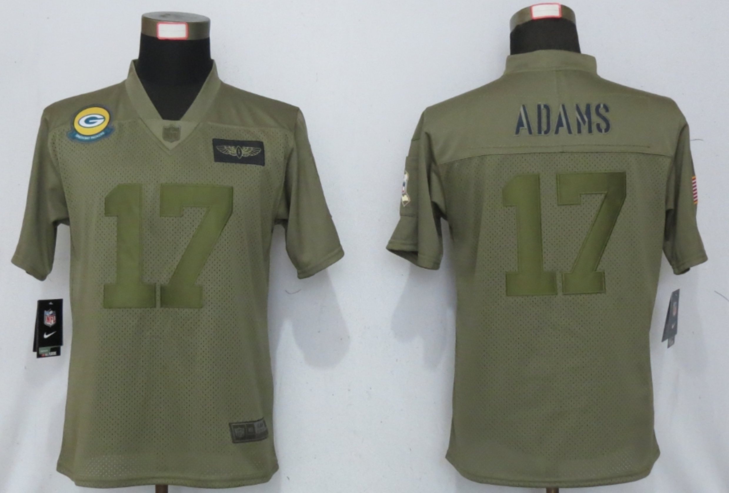 Women New Nike Green Bay Packers #17 Adams Nike Camo 2019 Salute to Service limited jersey->women nfl jersey->Women Jersey